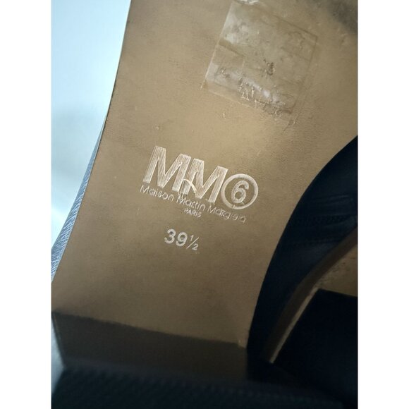 MM6 by Maison Martin Margiela Paris Black Ankle Boots With Black Chain Size 39 - Picture 6 of 6